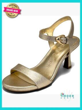 Heeled Sandals Faux Leather Spool Heels Comfortable Night Out Shoes